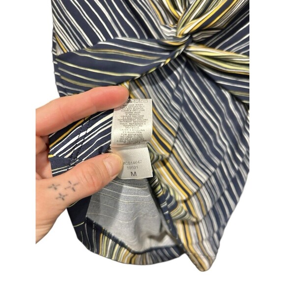 Bcbgmaxazria 90s y2k Vintage Blue & Yellow Babydoll Top Short Sleeved Clueless - Picture 6 of 6